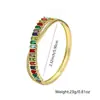 Distrito de Lu Nova Personalidade Zircônio Colorido Incrustado Combinação de Cores Bracelete Geométrico Cobre Banhado a Ouro 18K Verdadeiro Cruz em Forma de X Bracelete Joias