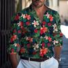 Camisa masculina Camisa masculina estilo Halloween Impressão digital masculina de manga comprida cross-border Camisa de lapela masculina europeia e americana