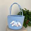 Nova Bolsa de Menina 2024 Nova Bolsa Nuvem Arco-Íris Bolsa Infantil de Palha Bolsa de Palha de Grande Capacidade Estilo Coreano