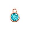HC483 oro rosa fondo pequeño convexo + anillo abierto aleación [colgante de piedra de nacimiento de doce cumpleaños de diamante checo incrustado] accesorios pequeños
