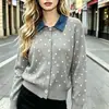 2026 Estilo Coreano Otoño/Invierno Nuevo Cardigan de Punto de Lunares Dulce de Alta Calidad para Mujer Dulce Picante Reductor de Edad Versátil Prenda Exterior Superior para Mujer