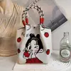 Bolsa de Mão Tricotada Estilo Novo Japonês e Coreano Portátil Trabalho Passeio Grande Capacidade Tote Pequena Bolsa Quadrada