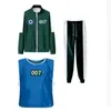Ropa Deportiva para Niños Otoño Cuello Alto Cremallera Sudadera Verde Oscuro Conjunto de Tres Piezas X-O Chaleco Nuevo