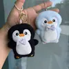 Lindo Pingüino Chirriante Colgante Muñeco de Dibujos Animados Llavero Juguete Decoración de Moño Femenino Venta al por Mayor