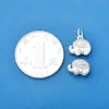 Nuevo Colgante de Cuentas de Elefante Auspicioso Ruyi Retro de Doble Cara de Plata Pura S999 Material de Accesorios de Cuerda Hecho a Mano para Bricolaje