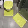 Tapete de Chão para Banheiro de Esponja de Flanela, Conjunto de Três Peças para Vaso Sanitário de Pedrinhas, Tapete de Entrada Absorvente de Água Antiderrapante, Tapete para Pés de Banheiro
