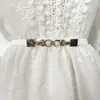 Cinturón fino plisado de PU vintage para falda de mujer, suéter, moda Joker, cuero elástico, cintura elástica, venta al por mayor
