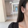Moda de Comercio Exterior Europeo y Americano Pendientes Metálicos para Mujer con Cierre de Plata 925 Estilo Viento Frío Personalidad INS 44140
