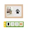 Bebé Cien Días de Edad Huella de Mano y Pie Hueco Marco de Fotos DIY Huella de Pata de Mascota Conmemorativa Almohadilla de Tinta para Mano y Pie de Bebé como recuerdo
