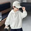 Moletom infantil, novo estilo outono 2026, blusa com capuz infantil de outono, moletom estiloso para bebê, conjunto de outono para meninos, legal e moderno