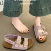 Sandalias de plataforma para mujer con doble tira, suela gruesa, 2026 nuevo verano, versátiles para exteriores, casual, puntera abierta, sandalias de playa