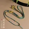 Corda para Pingente Thangka Tibetano Estilo Chinês, Cordão de Colar Amuleto de Buda Colorido com Paisagem, Alça de Pescoço Ajustável Tecida à Mão