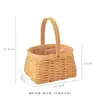 Blocos de construção madeira cesta de flores flores flor seca arranjo floral mini portátil abóbora azul Rattan trançado pastoral cesta pequena