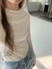 Em estoque Coreano Dongdaemun Cor Sólida Manga Longa Camiseta Base Primavera e Verão Feminino Fino Ajustado Emagrecimento Roupa Exterior Top oun * e