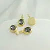 Pingente para pendurar plating requintado retrô com diamante oval simples strass feito à mão DIY colar pingente brincos brincos acessórios