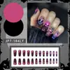 Unhas Vestíveis Roxas Populares de Halloween Teia de Aranha Morcego Crânio Patch de Arte para Unhas Unhas Falsas Transfronteiriças