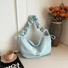 Bolso plisado estilo coreano para mujer, nuevo bolso de hombro simple de moda de verano 2026, bolso cruzado casual de nicho