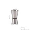Taza medidora portátil de acero inoxidable de doble cabeza para el hogar 15/30 ml Medidor de licor con borde enrollado Herramienta simple para bar y cócteles