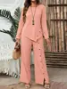 Traje de Calça com Barra Irregular Feminino 2026 Elegante Moda Casual Botão Manga Longa Camisa Conjunto de Duas Peças Solto
