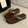 Chinelos de Solado Grosso, Color Block de Verão Casuais e Modernos para Férias na Praia, Chinelos Quadrados para Mulheres, Calçados Femininos de Comércio Exterior