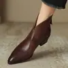 Botines retro estilo británico Martin para mujer, nueva colección primavera/verano 2026, botines de tobillo de moda y versátiles con punta y tacón grueso