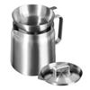 Acero Inoxidable 304 1.5/2L Vaso Filtro de Aceite Doméstico Separación de Residuos de Aceite Olla Filtro de Aceite con Canasta de Freír Filtro Tanque de Almacenamiento de Aceite