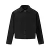 Chaqueta Bomber Retro Americana para Hombre Primavera y Otoño Estilo Marca de Moda Versátil Color Sólido Holgada Cremallera Solapa Chaqueta