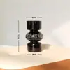 Jarrón Negro de Vidrio Vintage Estilo Francés Contenedor Hidropónico para Flores para Sala de Estar Arreglo Floral Escritorio Decoración del Hogar