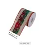Cinta de lino sintético en stock para decoraciones navideñas, cinta navideña impresa a medida con purpurina, transfronterizo a medida