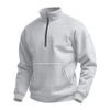 2025 Europa y Estados Unidos transfronterizo para hombre gofre otoño ocio exterior cuello alto media cremallera bolsillo jersey manga larga baño