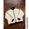Sudadera con capucha de punto gofre versátil americana para primavera y otoño, con tres rayas, cuello alto deportivo, prenda exterior unisex para pareja, moderna