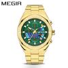 MEGIR nuevo reloj deportivo de cuarzo popular transfronterizo para hombre luminoso Impermeable de alta gama con correa de acero no mecánico 2225