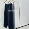 Pantalones de chándal casuales con cintura de bloques de color para mujer, nuevo diseño de otoño, cintura alta, adelgazantes, versátiles, pantalones rectos de pierna ancha en color gris