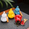 Mini calabaza de cerámica pequeño tarro de té tarro de almacenamiento sellado tarro para polvo de incienso Fu Lu pequeño frasco de medicina tamaño pequeño decoración logo imprimible