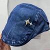 Boina Lavada Vintage de Mezclilla Vieja Resistente al Desgaste para Mujer Verano Estilo Hong Kong Moda Callejera Británica Gorra de Moda Gorra de Pico