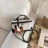 Bolsa Caixa de Pônei Patchwork Estilo Coreano Tendência com Design de Luxo, Bolsa Quadrada Pequena de Nicho, Versátil para o Trabalho e Uso Diário, Bolsa Transversal