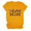 Amazon eBay sitio independiente moda casual mujer voleibol mamá estampado de leopardo cuello redondo camiseta