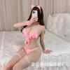 Lingerie Sexy Garota Gato quente três peças pena laço fofo abertura entre as pernas tentação uniforme terno feminino geração de cabelo