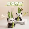 Artesanato de Panda Budista Decoração Criativa para Estação de Trabalho de Escritório Armazenamento de Pincéis de Maquiagem Papelaria Ornamento de Mesa Porta-Canetas