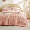 Conjunto de três peças de capa de edredom e fronhas com franjas, recorte boêmio, cor sólida, comércio exterior transfronteiriço, conjunto de cama simples
