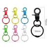 Fabricante en stock anillo de tarjeta anillo de hierro llavero pintado a mano pintura metálica hebilla de perro hebilla de gancho de color colgante de joyería DIY