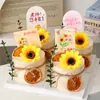 Decoración para Pastel del Día del Maestro 2025 Girasol Enchufe Celebridad de Internet Eucalipto Girasol Adornos Enchufables para Hornear