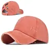 Gorra de béisbol lavable transfronteriza con diseño de coleta cruzada, gorra de béisbol con visera curva de tendencia europea y americana para comercio exterior, sombrero de sol versátil para mujer