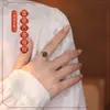 Anillo Abierto Ajustable S925 de Plata Sencillo con Incrustaciones, Diseño de Pulpo con Forma de Huevo, Elegante, Versátil, para Uso Diario