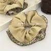 Scrunchie Dupla Face Estilo Coreano para Mulheres, Elástico de Coque de Alta Qualidade, Corda de Cabelo Elegante de Celebridade da Internet, Faixa de Cabelo Floral
