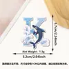 Patche Bordado Letra 26 Baleia Novo Desenho Animado Transfronteiriço Onda Azul e Branca Adesivo Termocolante Patche Decorativo Patche para Roupa