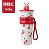 Nuevo modelo de termo de acero inoxidable 316 aislado para mujer, alto valor estético, gran capacidad, vaso con popote, portátil con asa, vaso de agua de peluche
