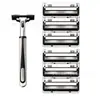 Nueva rasuradora manual transfronteriza con cuchillas de doble capa para hombre, rasuradora manual de dos capas con soporte y cabezal de cuchilla de 2 capas