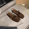 Sapatos Baixos Femininos de Bico Fechado, Novos Mocassins Estilo Francês para Primavera e Outono de 2026, Adequados para Combinar com Saias, Sapatos Mary Jane Planos