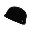 Gorro de Cúpula tipo Melón de Gran Circunferencia para Otoño e Invierno con Etiqueta Bordada de Cara Sonriente, Gorro de Lana Tejido Cálido, Pañuelo para la Cabeza, Gorro a Prueba de Frío